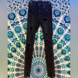 Hollister ultra high rise super skinny distressed jeans, size 3R